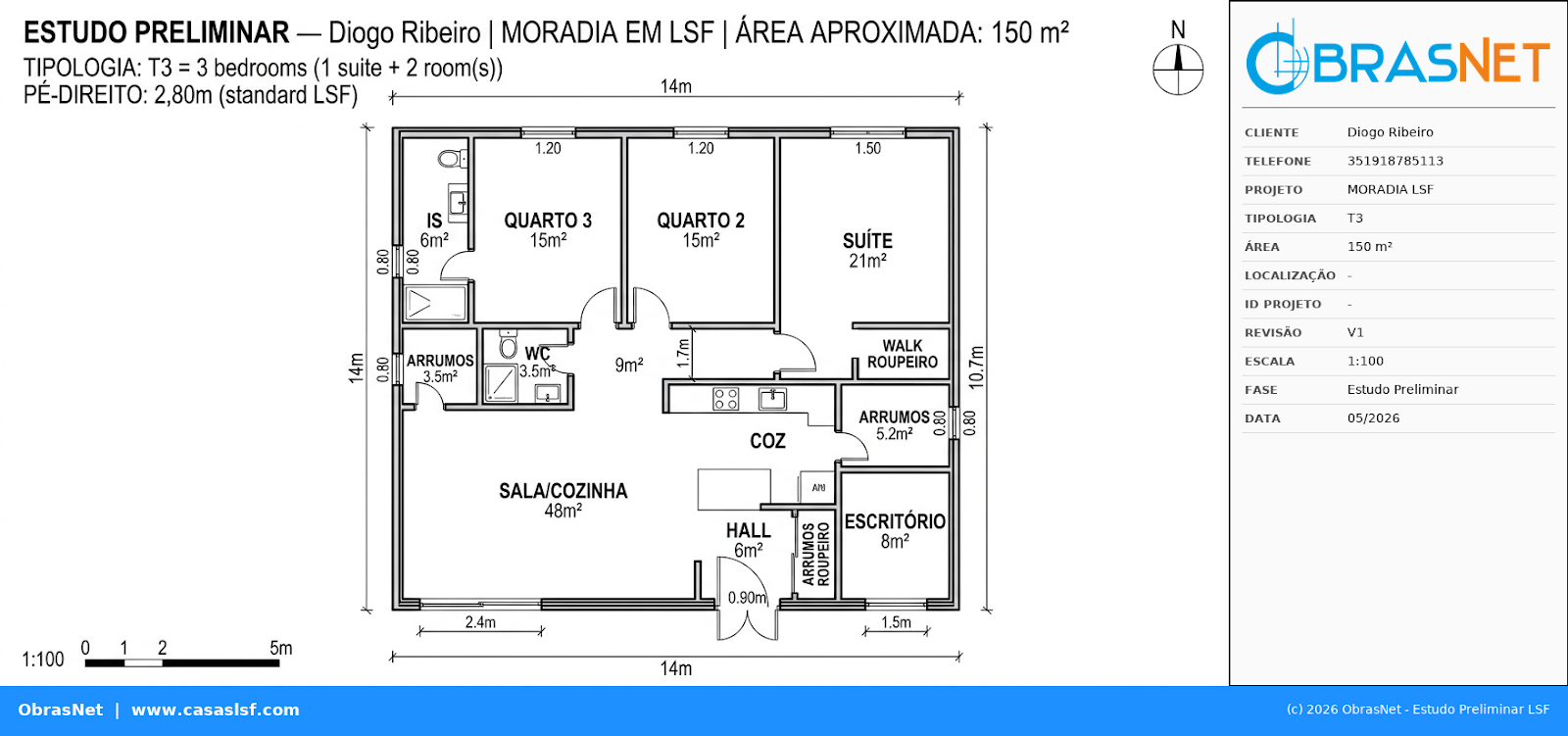 Planta T3 150m²