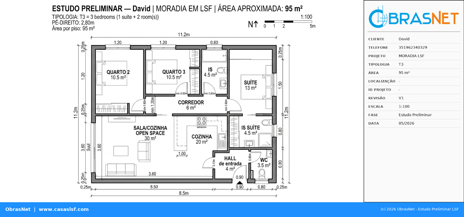 Planta T3 95m²