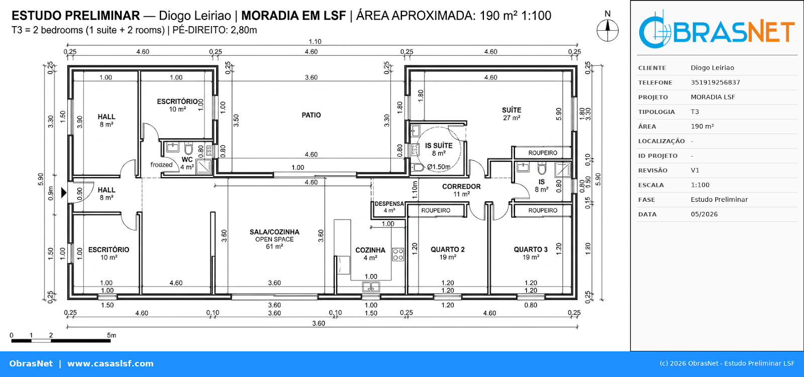 Planta T3 190m²