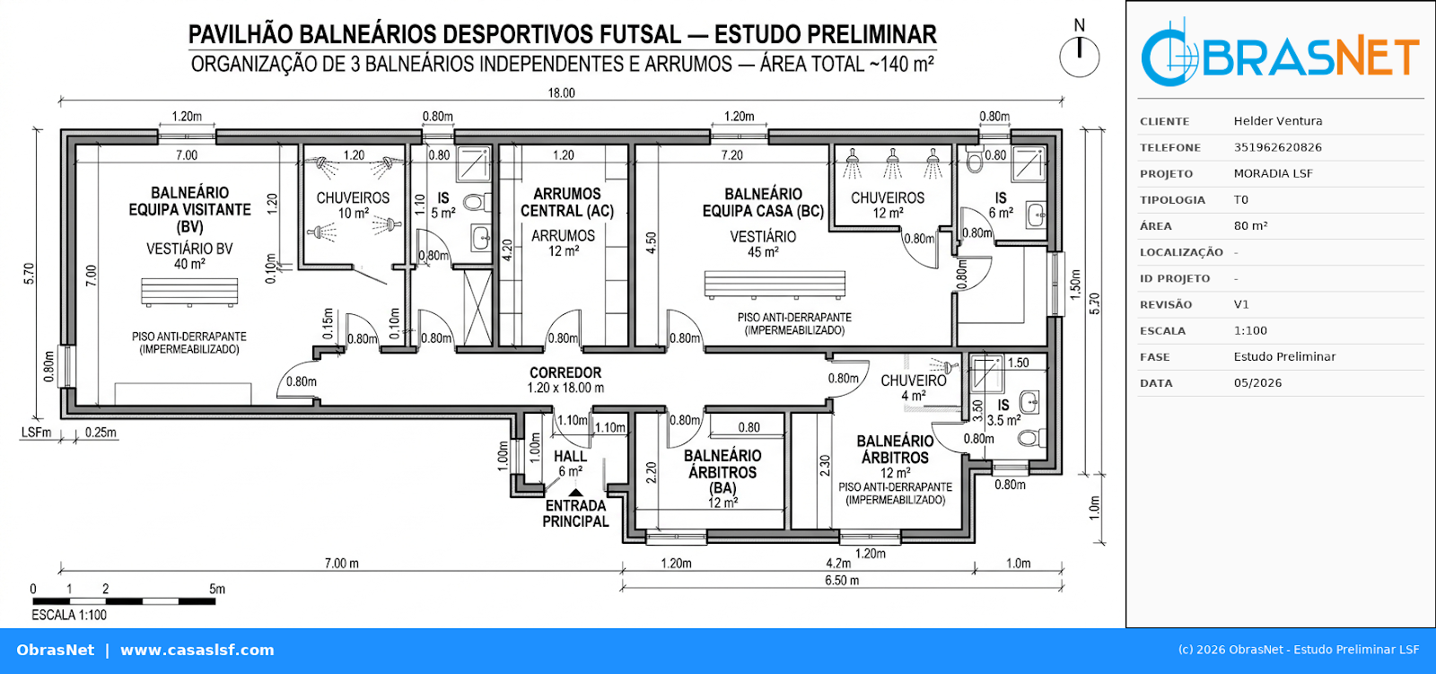 Planta T0 80m²