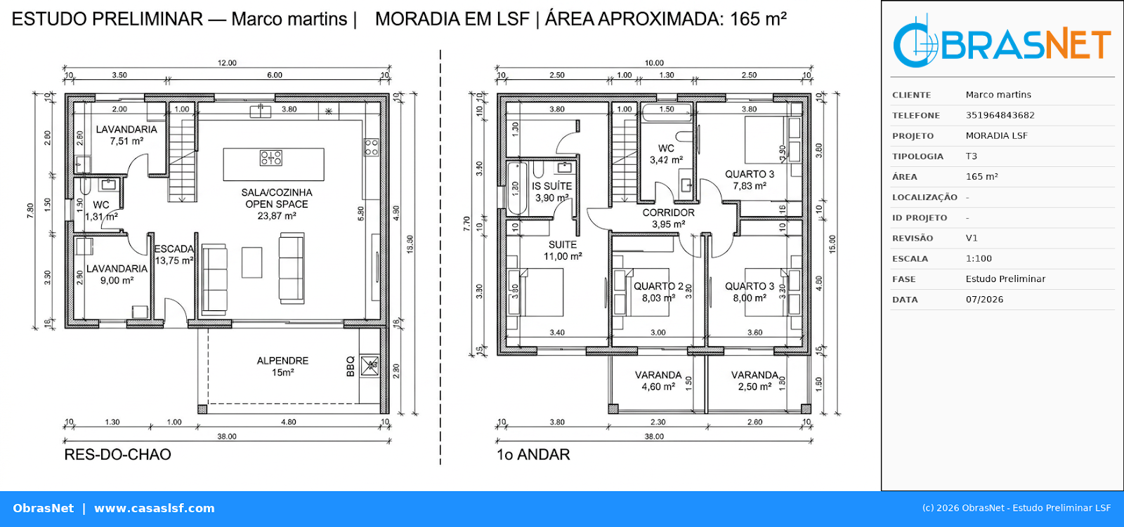 Planta T3 165m²