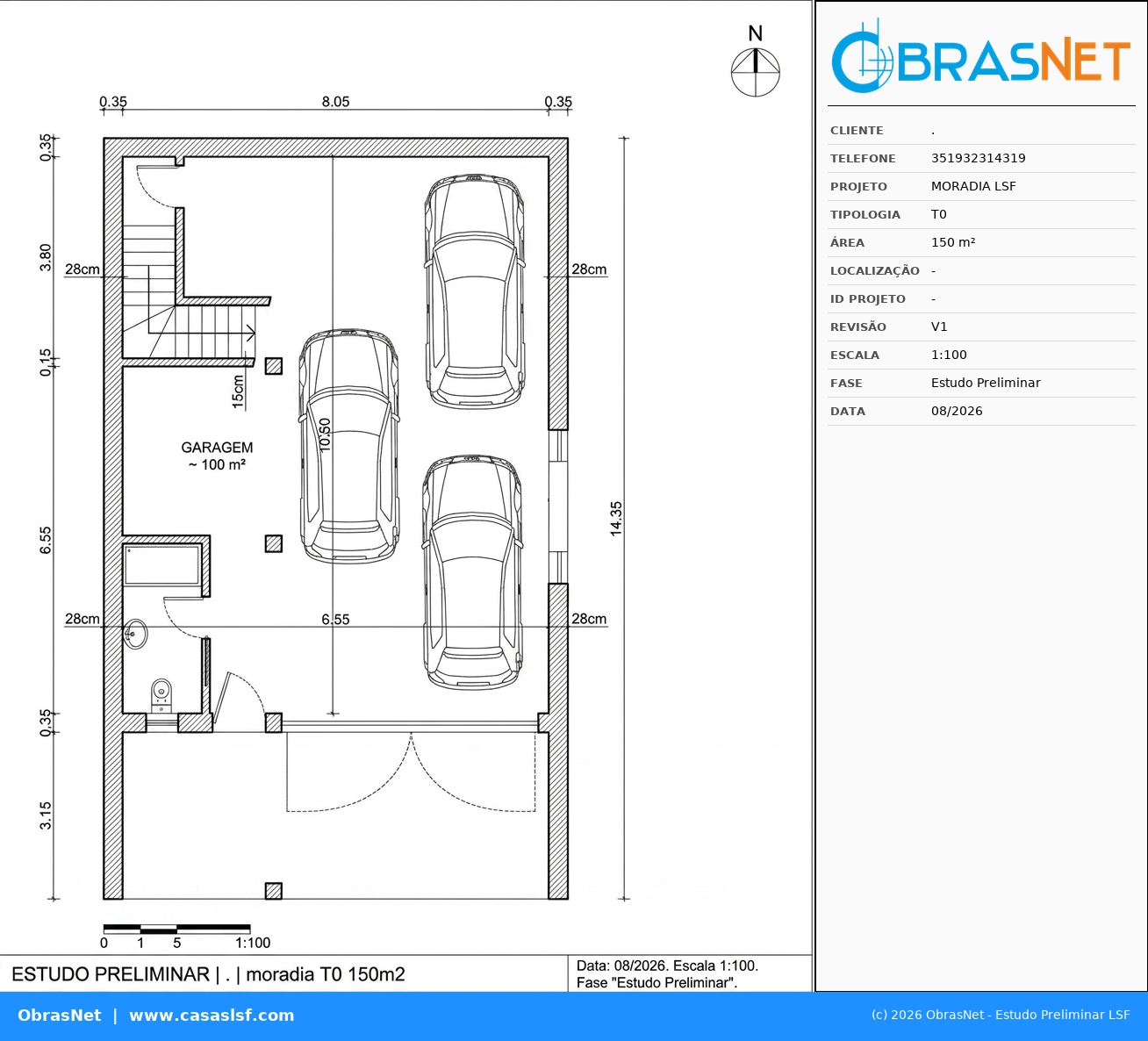 Planta T0 150m²